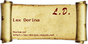 Lex Dorina névjegykártya